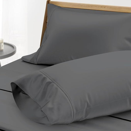 Thread Spread 100% Egyptian Cotton King Size Pillow Cases Set of 2 - Luxury 1000 Series Paradise Collection Pillow Cases King Size (Dark Grey), Soft Cooling Hotel Egyptian Cotton Pillowcases