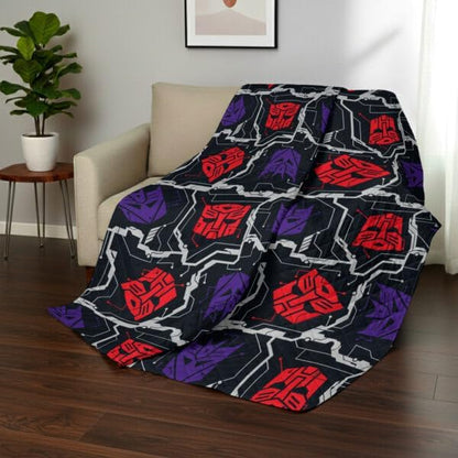 Northwest Transformers Logo Quilted Blanket, Comfy Throw, Adults Boys Girls, Soft Lightweight Bedding for Bed, or Couch, 60 x 80 inches