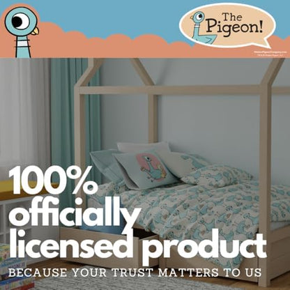 Franco The Pigeon Finds A Hot Dog Twin Bedding Set – 5 Piece Super Soft Microfiber Reversible Comforter, Sheet Set & Sham - Book by Mo Willems (Officially Licensed Product)