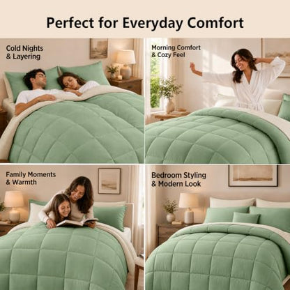 Anluoer King Size Comforter Set, 7 Piece Bed in a Bag King Bedding Sets