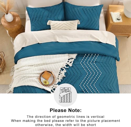 Andency Teal Comforter Set King Size, 3 Pieces Soft Bedding Set