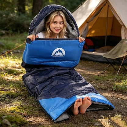 SWTMERRY Sleeping Bag 3 Seasons (Summer, Spring, Fall) Warm & Cool Weather - Lightweight,Waterproof Indoor & Outdoor Use for Kids, Teens & Adults for Hiking and Camping