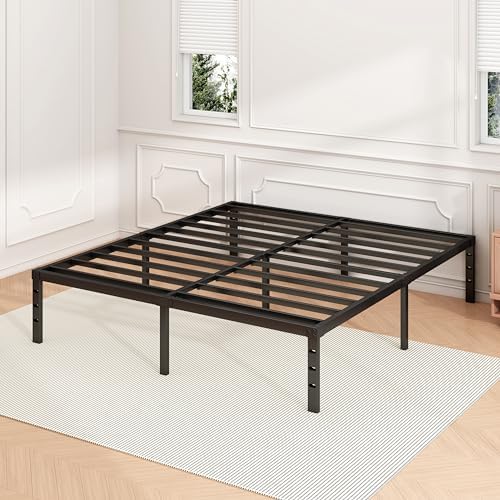 Hafenpo 12 Inch Full Bed Frame, Under Bed Storage, Black