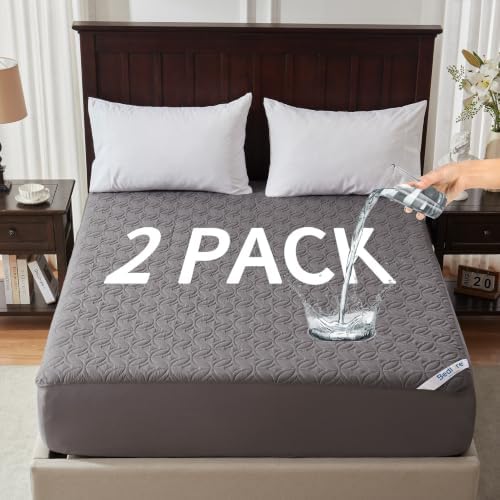 2 Pack Waterproof Mattress Protector Twin XL, Deep Pocket, for College Dorm