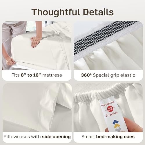 California Design Den 1000 Thread Count Cotton Bed Sheets Queen Set