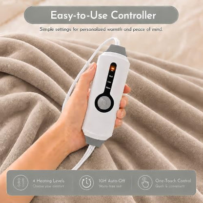 Electric Heated Blanket 90"x100", Light Brown