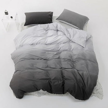 CLOTHKNOW Grey Silver Queen Comforter Set Gray Gradient Bedding Sets Grey Tone Comforter Queen with 2 Pillow Cases