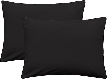 iMaylex Soft 100% Egyptian Cotton Zipper Pillow Case, Cozy and Lightweight Pillowcase, Set of 2, Black, Queen, 20" x 30"