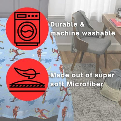 WB The Flash Movie DC Comics Super Soft Comforter and Sheet Set with Sham,7 Piece Full Size, (Official Licensed Product) By Franco