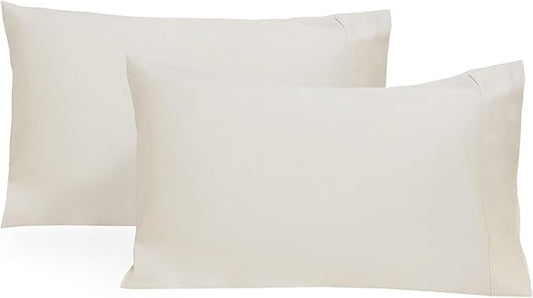 Organic Cotton Standard Size Pillowcases - Off-White, GOTS Certified, 400 Thread Count, 21"x30", Unbleached, Dye-Free All Natural 100% Cotton Pillow Cases (Off-White, Standard Size - Set of 2)