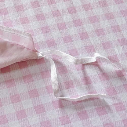 NSNLGSGC Pink Gingham Duvet Cover Set, Twin