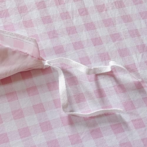 NSNLGSGC Pink Gingham Duvet Cover Set, Queen