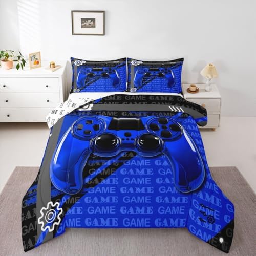 Feelyou Gamer Comforter Set King Size Game Controller Comforter for Kids