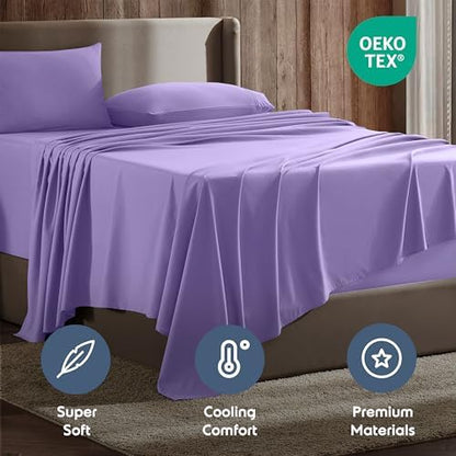 Nestl King Sheet Set - Bed Sheets - Lavender - 4-Piece Deep Pocket