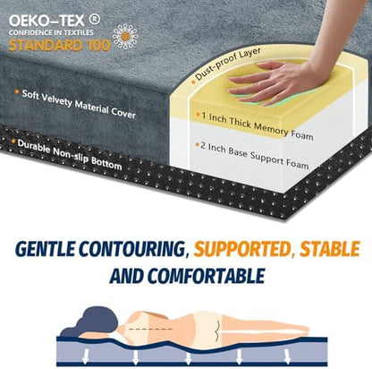CYMULA Memory Foam Camping Mattress Pad, Sleeping Mat, Portable Roll Up Mattress for Adults, Camping Bed Pads for Sleepover, Car Bed with Travel Bag