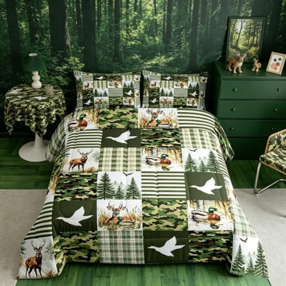 Feelyou Wild Duck Comforter Set Queen Size for Kids Boys Girls Bedding Set