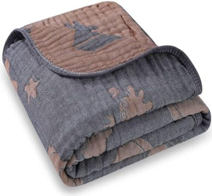 Ultra Soft Muslin Baby Blanket, A Versatile Swaddle and Crib for Babies, Toddlers, Boys, and Girls (1 Pack Ocean)