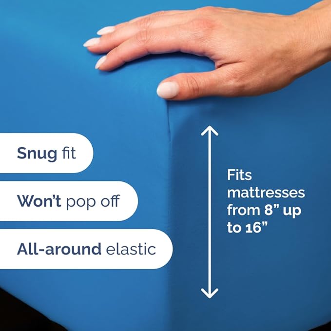 Full XL Bed Sheet - 4 Piece Full XL Bed Sheets Set - Soft, Breathable & Cooling - Hotel Luxury Bedding for Women, Men, Kids, Teens, Boys & Girls - Deep Pockets, Comfy, Fade & Wrinkle Free - Royal Blue