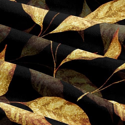 Trendy Flower Duvet Cover Set Full Size for Gilrs and Boys Gold Leaves Sequin Bedding Comforter Cover Black Bed Set