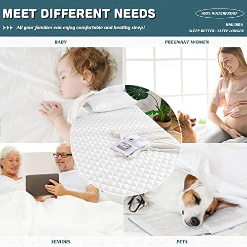 UNILIBRA Twin XL Mattress Cover Waterproof, Deep Pocket Mattress Pad Protector Fits to 6''-19'', Breathable Hollow Cotton Filling Quilted Mattress Protector for Twin XL Size
