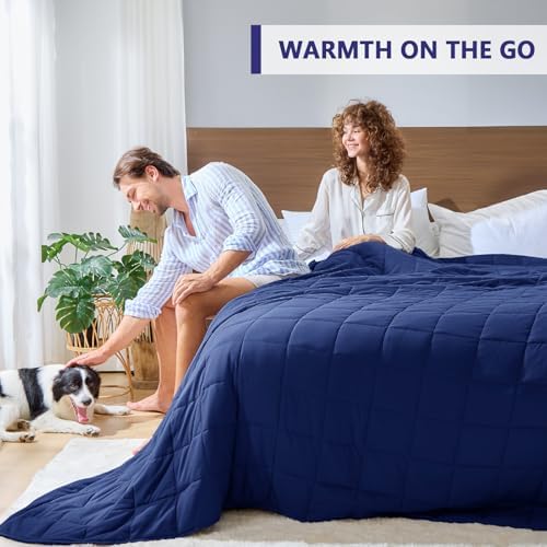 yescool King Size Weighted Blanket for Adults 25lbs, 80” x 87”, Blue