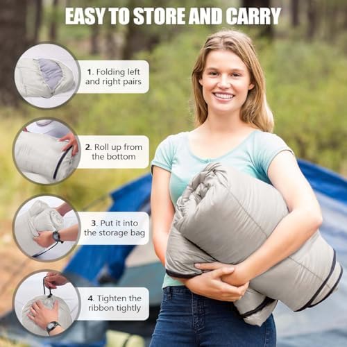 OBTANIM Sleeping Bags Portable Waterproof Camping Sleeping Bag for Adults Kids 4 Seasons Cold Weather or Warm Backpacking Hiking Travel Indoor Outdoor Use