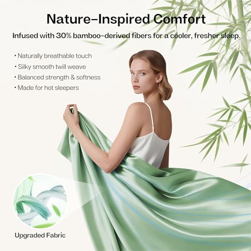 MR&HM Full Size Sheets 4 Pieces, Rayon Derived from Bamboo Blend