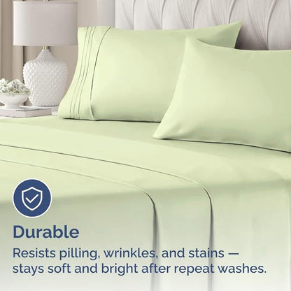 Body Pillowcases Set of 2-20x54 Long Body Pillow Case - Soft Body Pillow Cover for Sleeping & Side Sleepers - Comfy, Wrinkle & Fade Free - Machine Washable w/Envelope Enclosure Light Sage Green