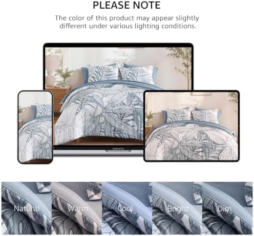 King Size Comforter Set-7 Pieces Blue Jungle Bed in a Bag King Bedding Set