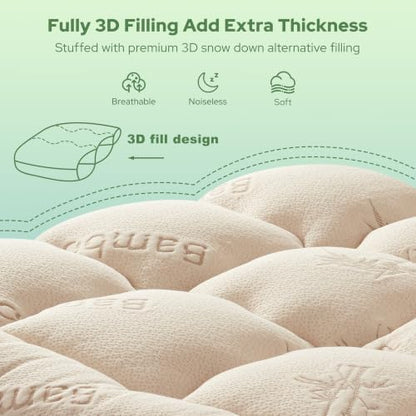 BEDLORE Twin XL Mattress Topper, Thick Soft Pillow Top Bed Topper