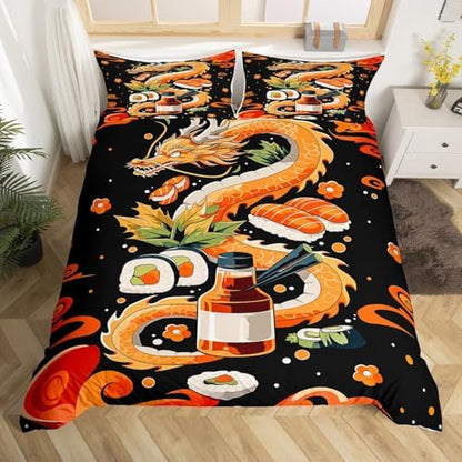 Feelyou Kids Dragon Duvet Cover Full Size Boys Girls