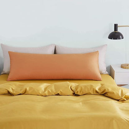 FLXXIE Body Pillow Cover - Super Soft Microfiber 20x54 Body Pillow Case - Envelope Closure, Wrinkle, Stain Resistant 20x54 Long Pillowcase, Orange