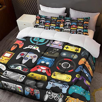 Sunnycitron Gamer Comforter Set for Boys Bedding Gaming Comforter Sets for Boys Gamer Bedding Sets Comforter Sets Full Size Bed Set Teen Room Decor,1 Comforter 2 Pillowcases