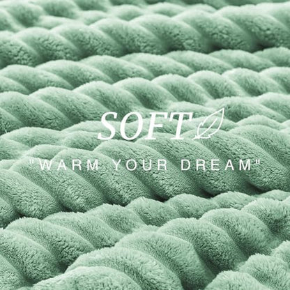 EXQ Home Fluffy Comforter Set Full Size,3 Pieces Bed Set,Sage Green