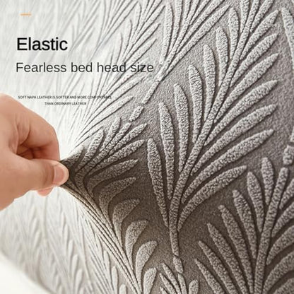 EFELIM Stretch Headboard Covers for Queen Cal King Size Bed Headboard Slipcover, Jacquard Bed Head Cover Dustproof Protector Cover for Bedroom Décor (Beige,Queen:59.0in)