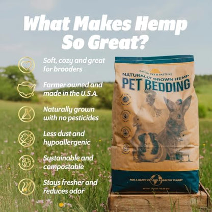 Eaton Pet and Pasture Hemp Bedding for Chickens, Rabbits, Pets, 33 Lb