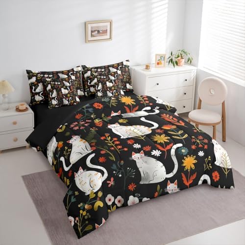 Feelyou Cute Cat 7 Piece Bedding Set for Kids