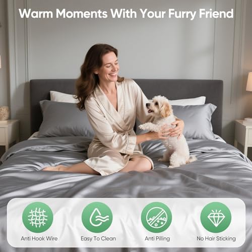 Luxury Organic Tencel & Viscose from Bamboo Cooling Sheet Set,Silky Soft Lyocell Sheets with Deep Pocket, Hypoallergenic & Breathable Bedding with Pillowcases (Charcoal, California King)