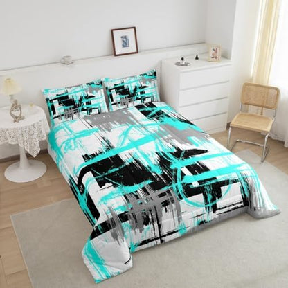 Feelyou Striped Comforter Set Queen Size Kids Boys Bedding