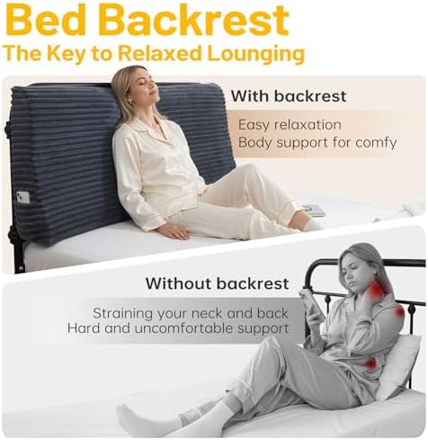 ENITYA Headboard Pillow Queen with Ergonomic Soft Foam Support