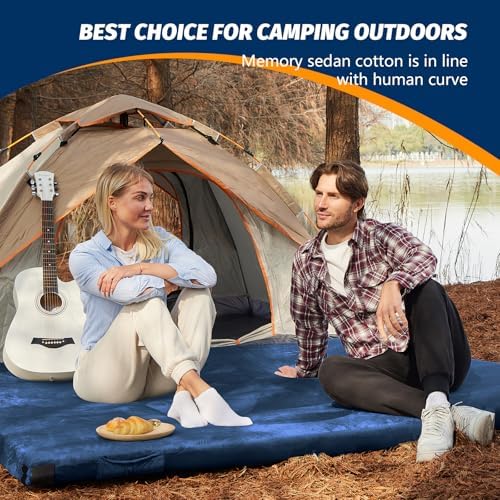 CYMULA Memory Foam Camping Mattress Pad, Sleeping Mat, Portable Roll Up Mattress for Adults, Camping Bed Pads for Sleepover, Car Bed with Travel Bag