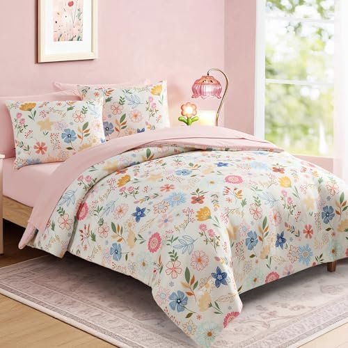 Full Size Comforter Sets for Girls - 7 Pieces Floral Full Size Bedding Sets