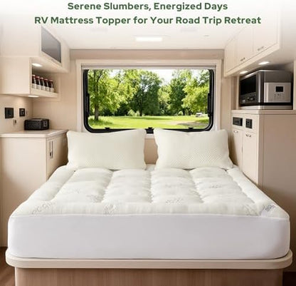 BEDLORE RV Queen Mattress Topper , Pillow Top Mattress Pad