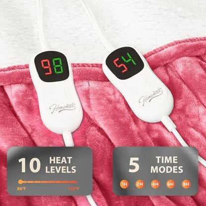 Homemate Heated Electric Blanket Queen Size 84"x 90" Heating Blanket
