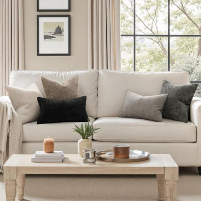 MIULEE Decorative Light Gray Euro Sham Pillow Covers 24x24 Inch 2 Pack