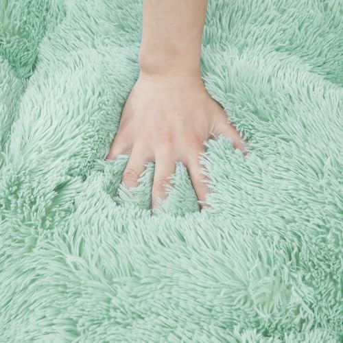 EHEYCIGA Fluffy Dog Crate Bed for Small Dogs, Plush Crate Pad, Apple Green