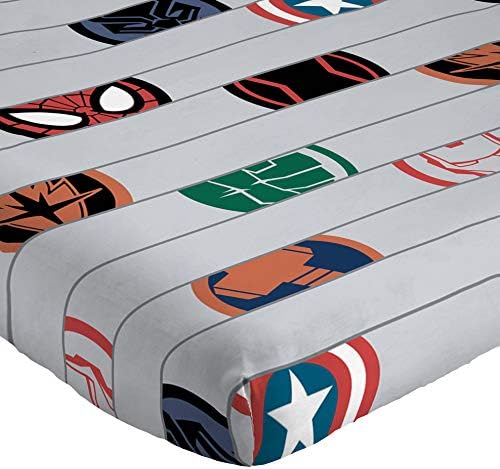Jay Franco Kids Sheet Set with Fitted, Flat Sheets & Pillow Cover - Ultra-Soft Bedding with Pillowcase for Room Decor, Gray - Avengers, 3 Piece Twin