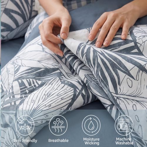Full Size Comforter Sets-7 Pieces Blue Jungle Bed in a Bag Full Bedding Set