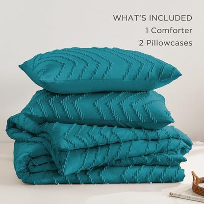 Andency Turquoise Comforter Set King Size, 3 Pieces Soft Bedding Set