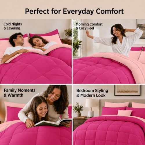Anluoer Queen Comforter Set 7 Piece, Soft Bed in a Bag Queen Bedding Sets